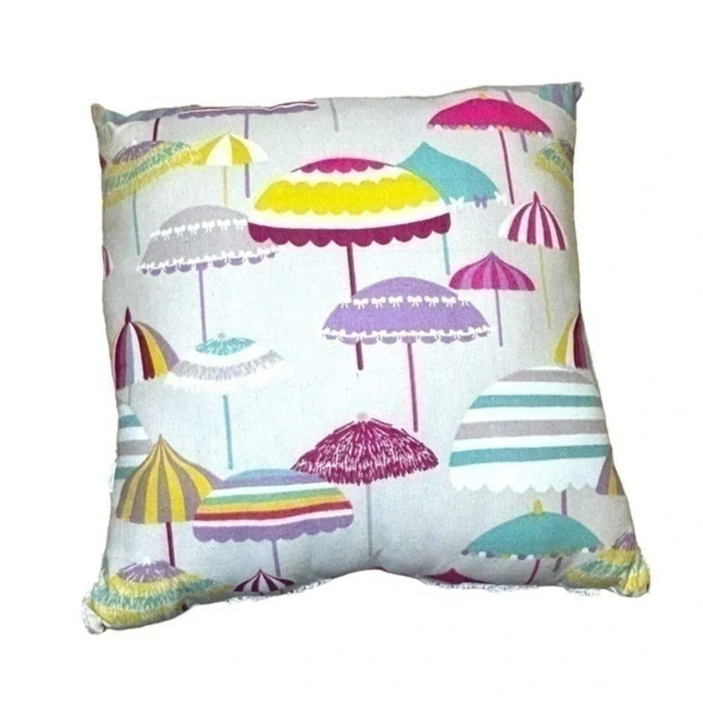 2-SIDED WHITE SHAG / BEACH 🏖️ UMBRELLA PRINT PILLOW
